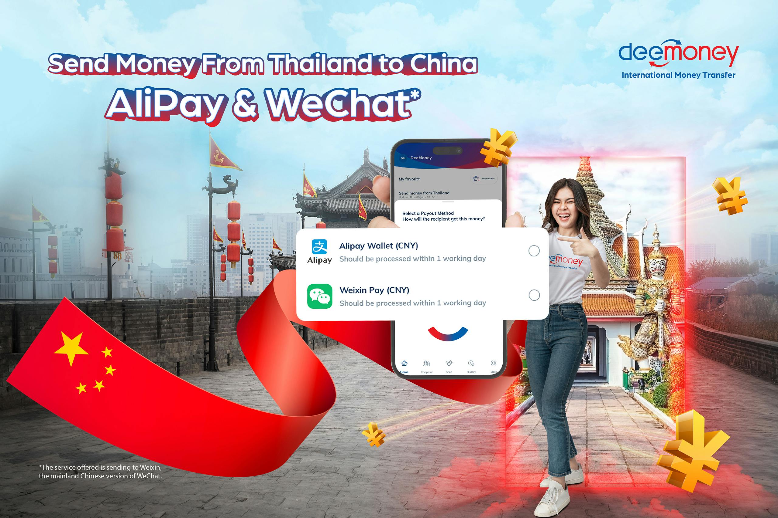 DeeMoney ฟินเทคไทยรายแรก จับมือ Alipay และ WeChat รุกตลาดโอนเงินไปจีน